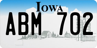 IA license plate ABM702