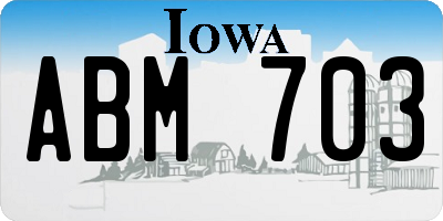 IA license plate ABM703