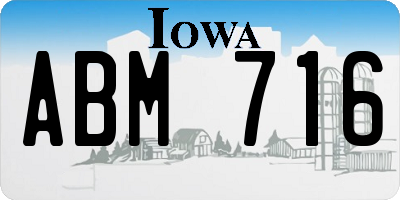 IA license plate ABM716