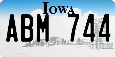 IA license plate ABM744