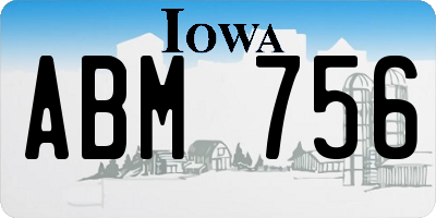 IA license plate ABM756