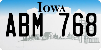IA license plate ABM768
