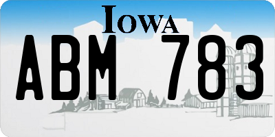 IA license plate ABM783