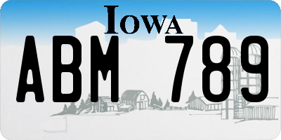 IA license plate ABM789