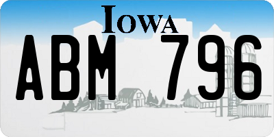IA license plate ABM796