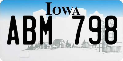 IA license plate ABM798