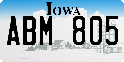 IA license plate ABM805