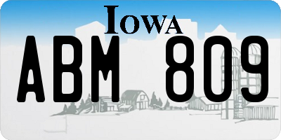 IA license plate ABM809