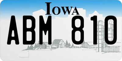 IA license plate ABM810
