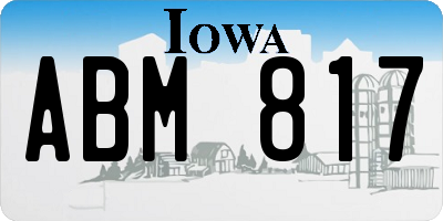 IA license plate ABM817