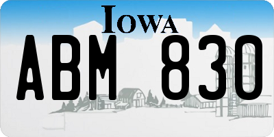 IA license plate ABM830