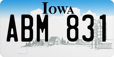 IA license plate ABM831