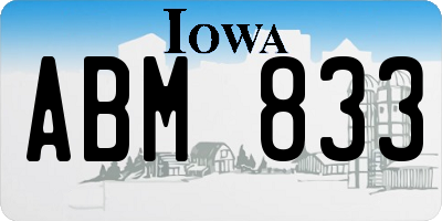 IA license plate ABM833