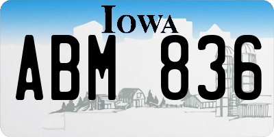 IA license plate ABM836