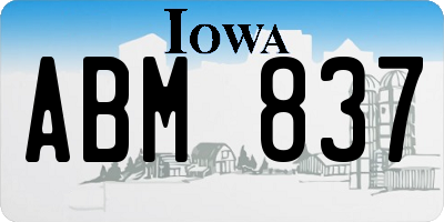 IA license plate ABM837