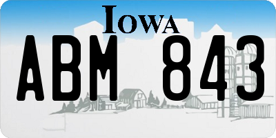 IA license plate ABM843
