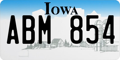 IA license plate ABM854