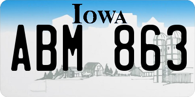 IA license plate ABM863