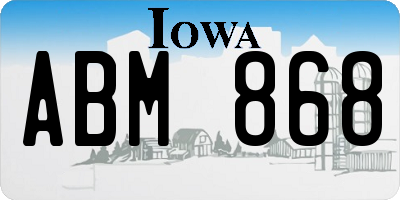 IA license plate ABM868