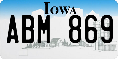 IA license plate ABM869