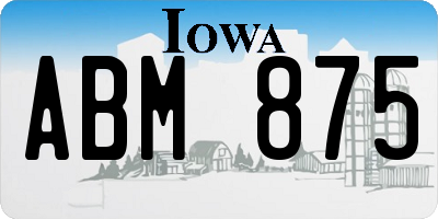 IA license plate ABM875