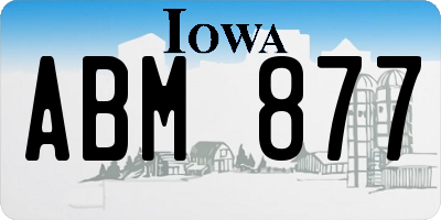 IA license plate ABM877