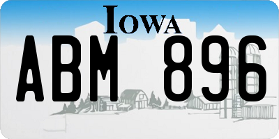 IA license plate ABM896