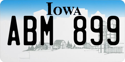 IA license plate ABM899