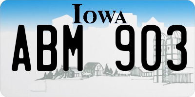 IA license plate ABM903