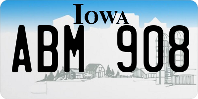 IA license plate ABM908