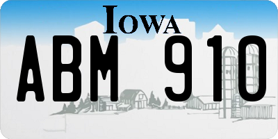 IA license plate ABM910