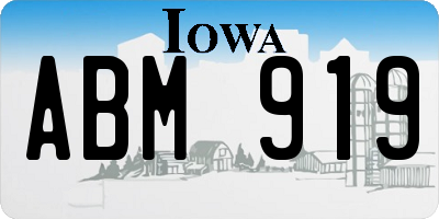 IA license plate ABM919
