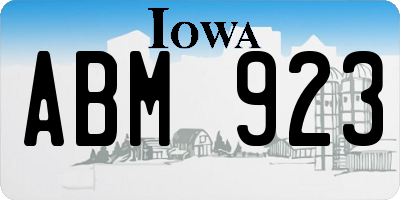 IA license plate ABM923