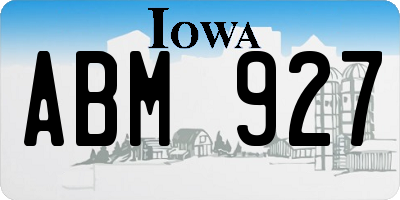 IA license plate ABM927