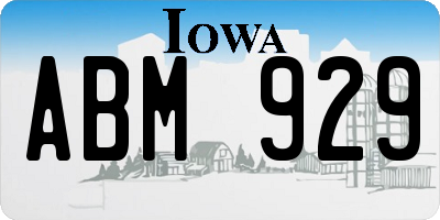 IA license plate ABM929