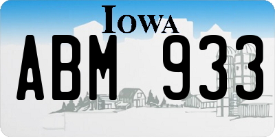 IA license plate ABM933