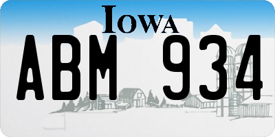 IA license plate ABM934