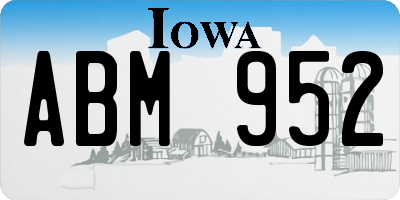 IA license plate ABM952