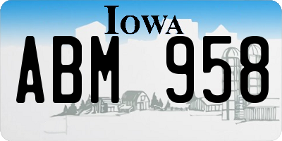 IA license plate ABM958