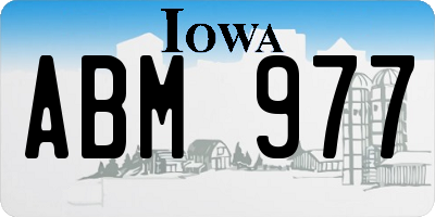 IA license plate ABM977