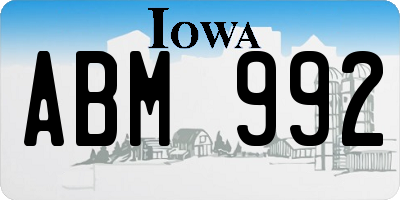 IA license plate ABM992