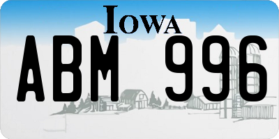 IA license plate ABM996
