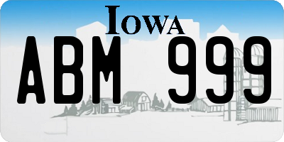 IA license plate ABM999
