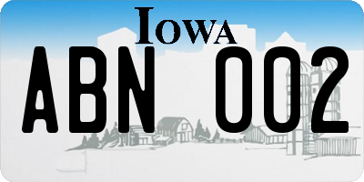 IA license plate ABN002