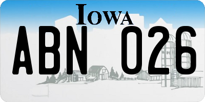 IA license plate ABN026