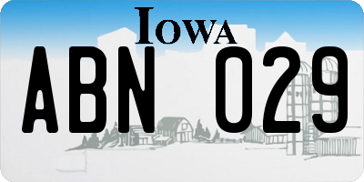 IA license plate ABN029