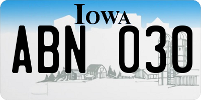 IA license plate ABN030