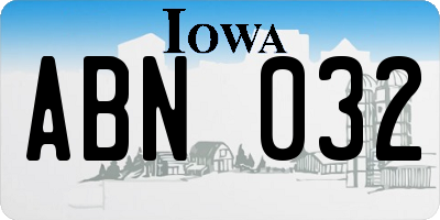 IA license plate ABN032