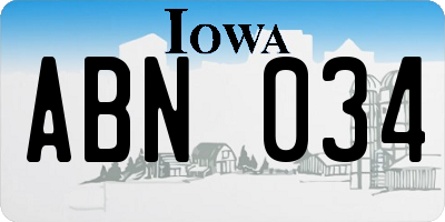 IA license plate ABN034