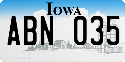 IA license plate ABN035